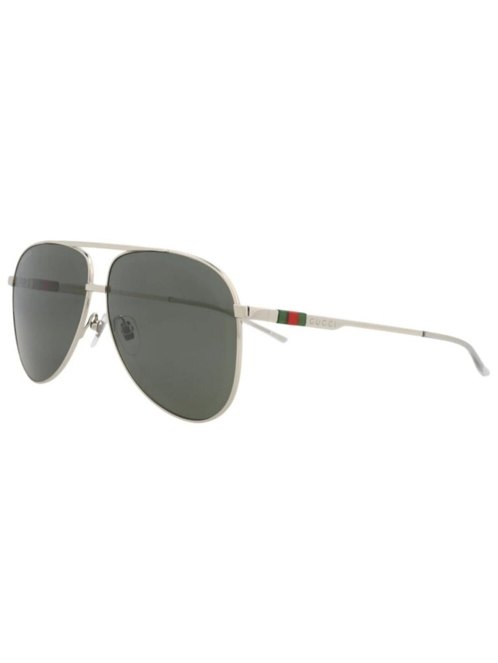 New Gucci Women's Sunglasses Aviator Metal Frame Mens Silver Silver Grey